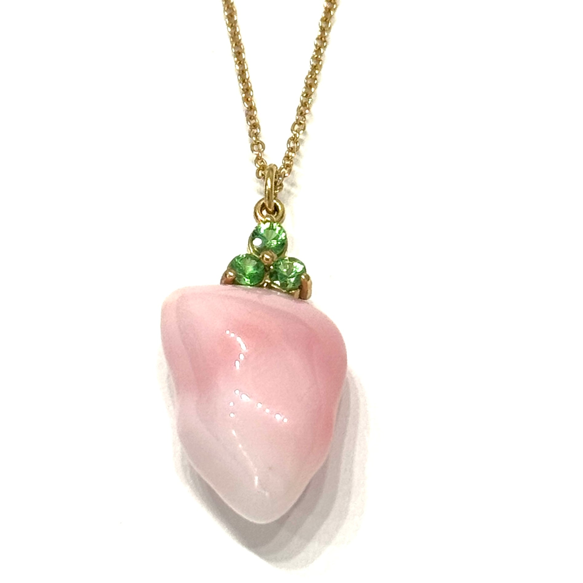 Conch Pearl and Tsavorite Pendant