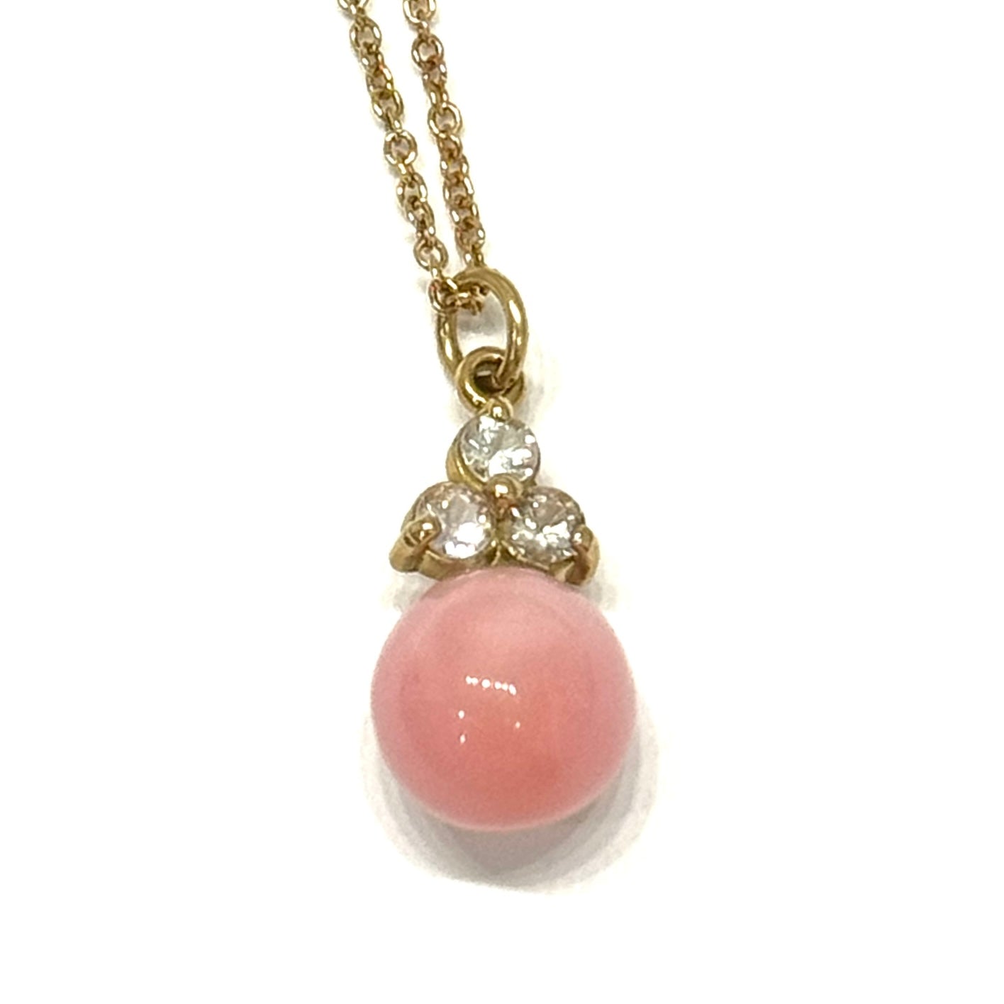 Conch Pearl and White Sapphire Pendant