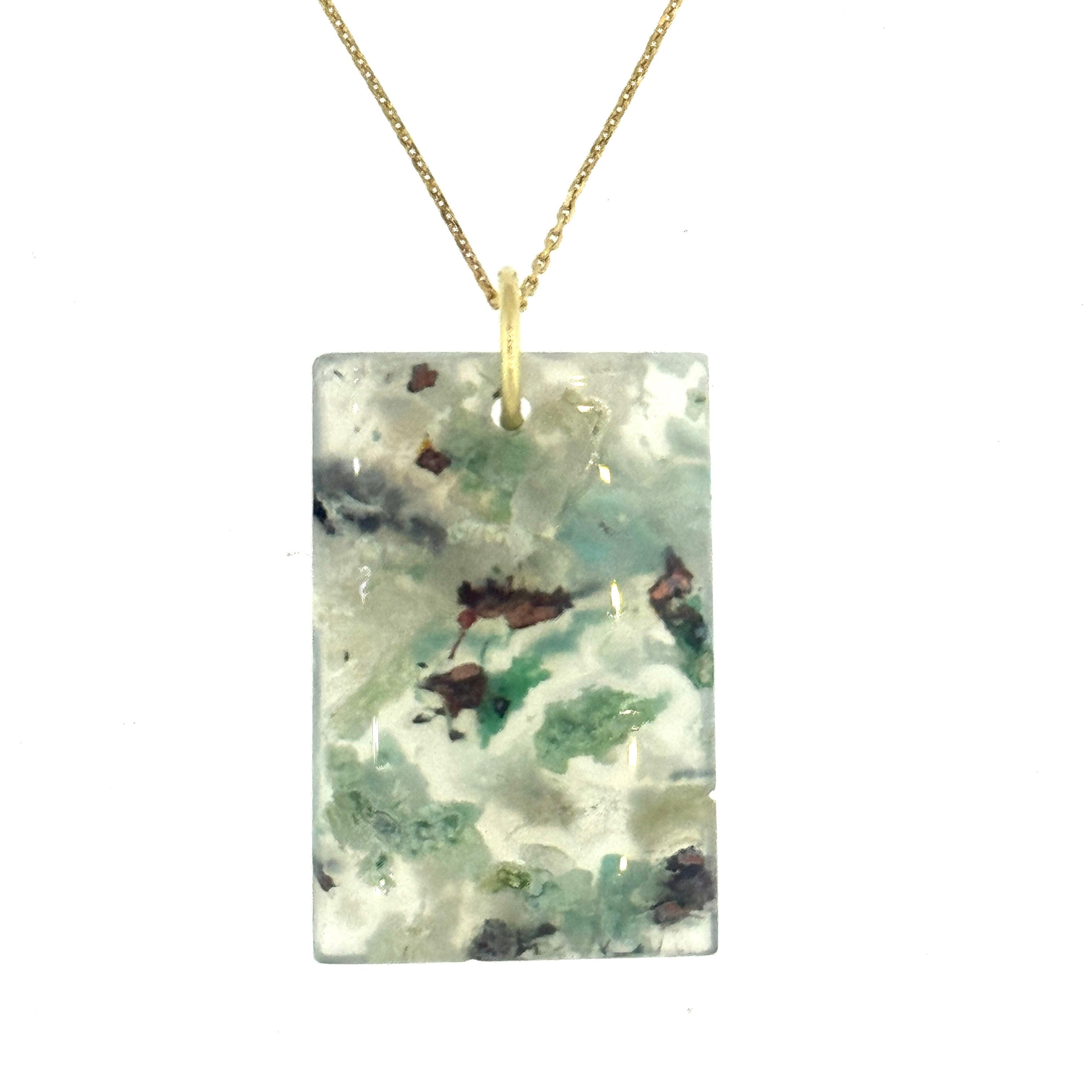 Aquadite Rectangular Pendant