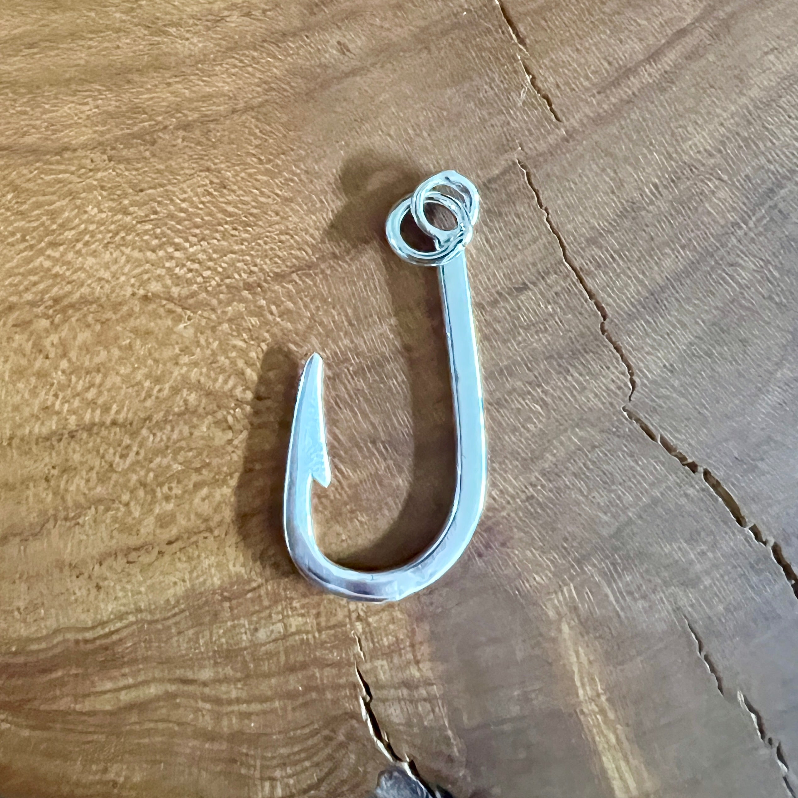 Sterling Silver Large Fish Hook Charm