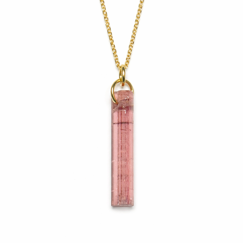 Rough Pink Tourmaline Pendant