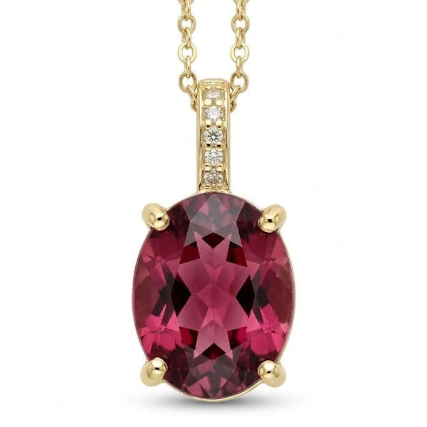 Pink Tourmaline and Diamond Pendant