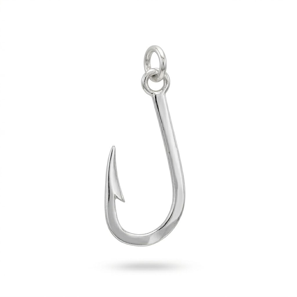 Sterling Silver Large Fish Hook Charm
